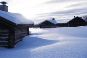 Berghütten im Schnee