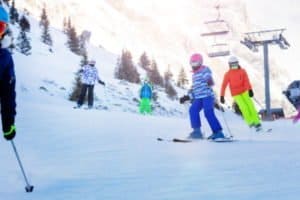 Skifahrer auf der Piste