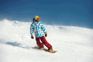 Snowboard Fahrer auf der Piste