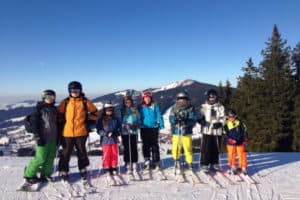 Grupper beim Skifahren
