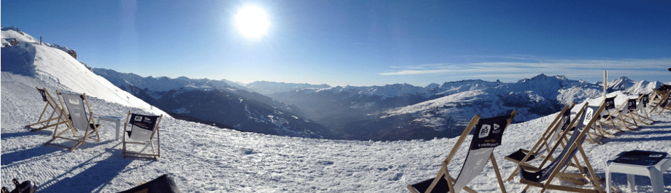 Sundowner im Skigebiet