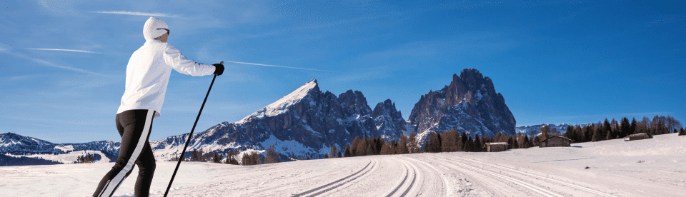 Langläuferin in Schnepelandschaft