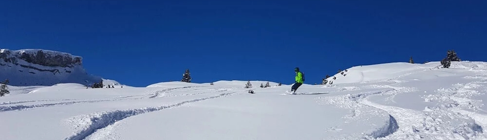 Herrliches Wetter beim Skifahren
