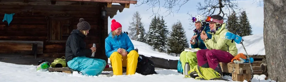 Pause beim Schneeschuhwandern
