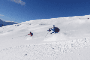 Skifahrer auf er Piste