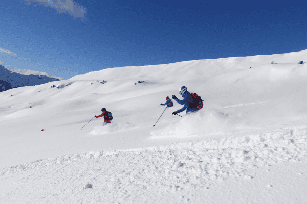 Skifahrer auf er Piste